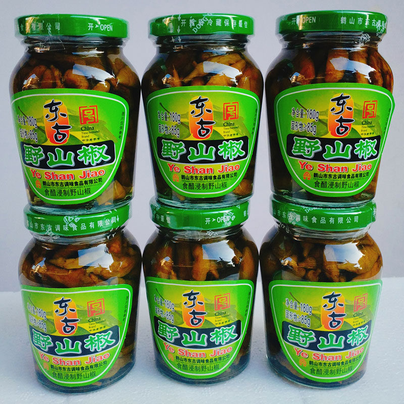 东古野山椒180g*6瓶泡菜食醋浸制腌制野山椒开胃下饭菜广东泡辣椒