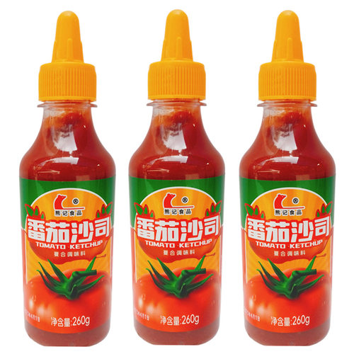 熊记食品番茄沙司260g手抓饼酱炸鸡意大利面调料披萨酱蘸料挤挤装