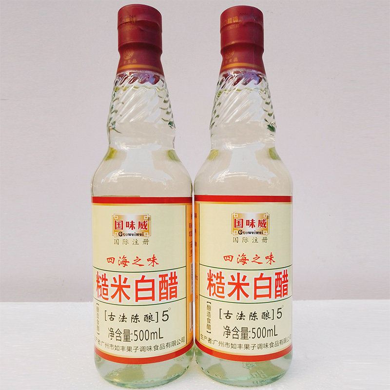 如丰国味威糙米白醋500ml古法陈酿5度食用醋酿造护肤洗脸炒菜泡菜