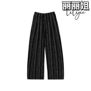 JUST丽丽姐【条纹亚麻裤】2026夏款高腰条纹海岛裤子