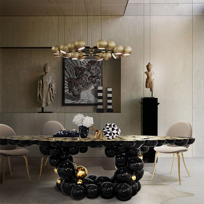 不锈钢不规则异形餐台轻奢金属