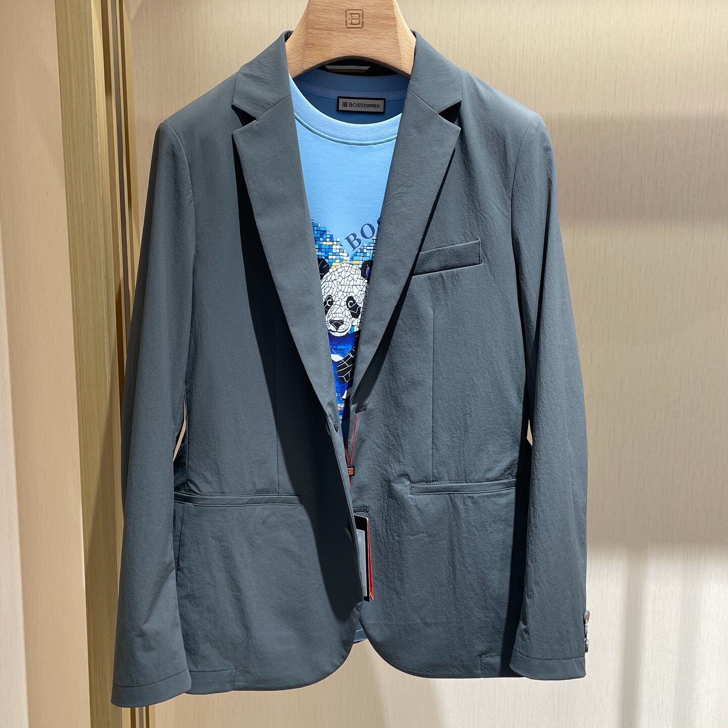 BOSSsunwen西服26专柜正品新款春夏免烫休闲西装外套M611B314