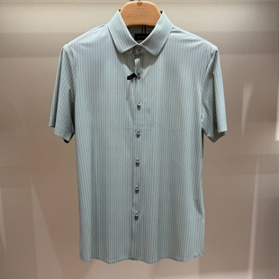 BOSSsunwen短袖衬衣26新款专柜正品春夏男装条纹衬衫152411374980