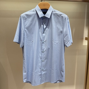 BOSSsunwen短袖衬衣26新款专柜春夏男装桑蚕丝衬衫142351234460