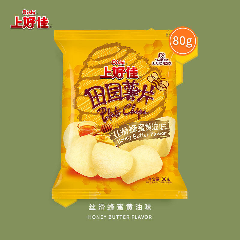 上好佳田园薯片80g/包丝滑蜂蜜黄油口味薯片休闲零食小吃,零食/坚果/特产,膨化食品,淘宝优惠券,粉丝福利购,淘宝优惠卷