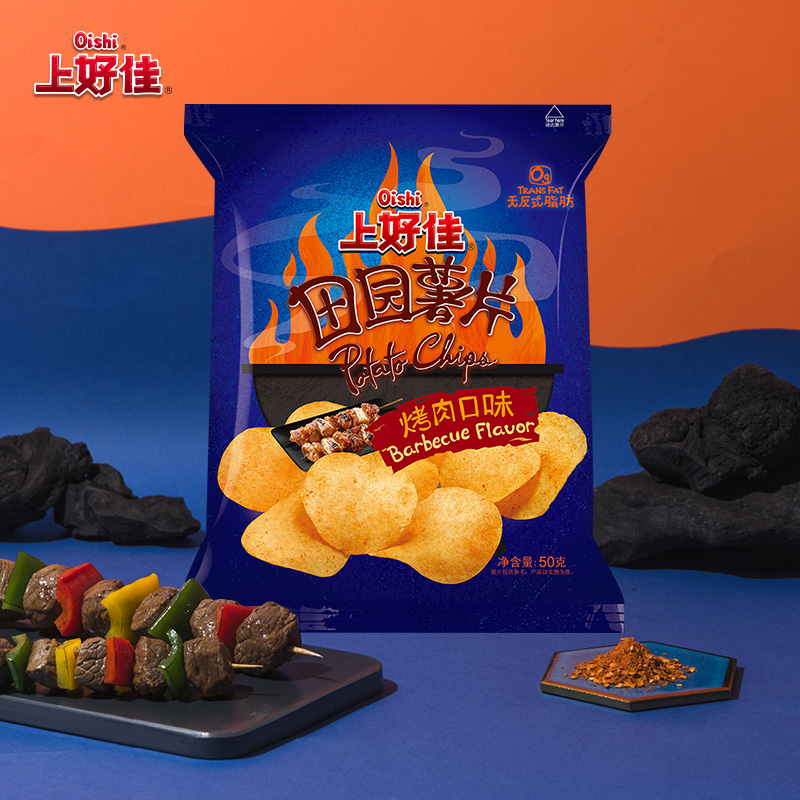 上好佳50g烤肉味田园薯片官方