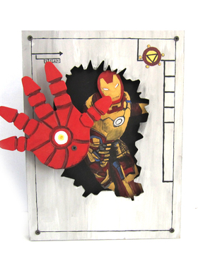 漫威钢铁侠电影背景墙壁画摆件