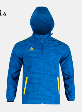 OGLLA安吉纳运动风衣男短款足球训练服2023秋冬新款防风连帽外套