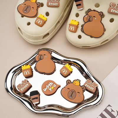 可爱水豚洞洞鞋鞋花配饰