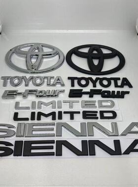 适用于丰田赛那中网黑色车标 SIENNA英文标E-four四驱标LIMITED标