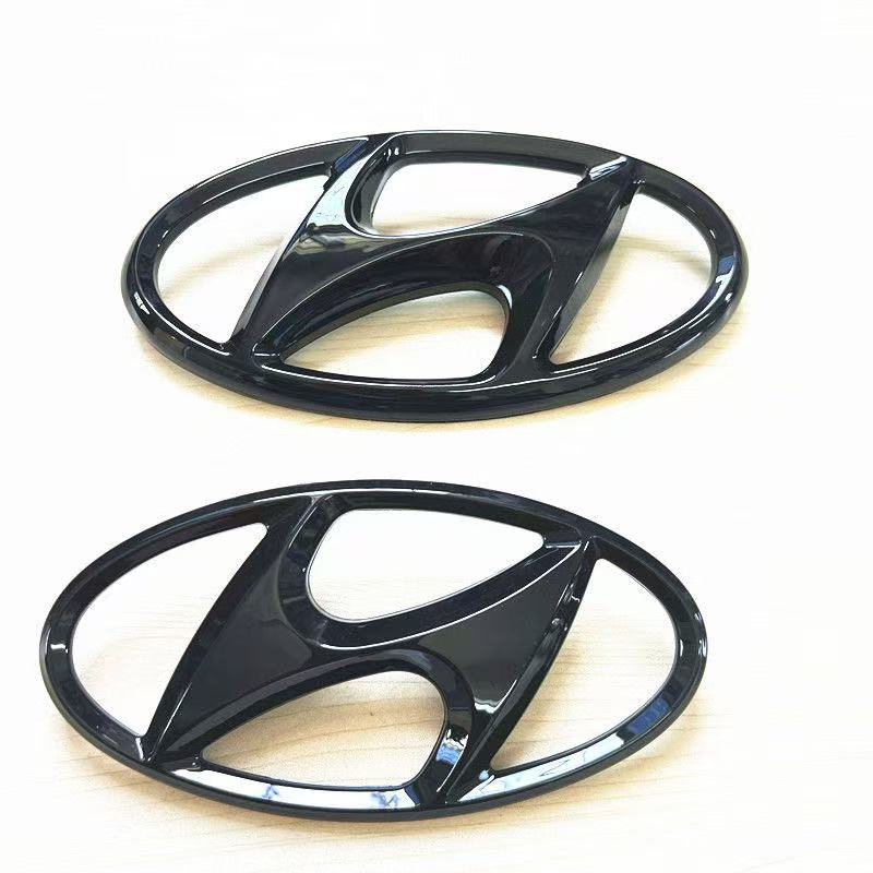 适用于现代黑色中网标前后车标IX35IX25朗动悦动胜达名图后备箱标