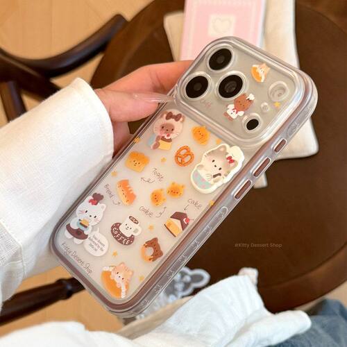 烘焙猫咪大厨适用苹果17手机壳iphone18pm立体15棕边框卡通16全包
