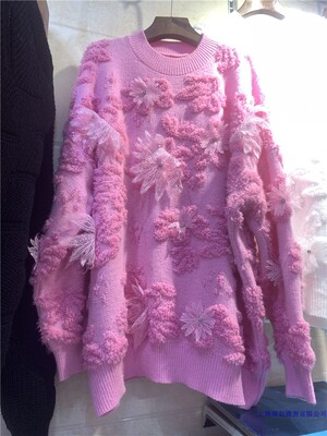 欧洲站秋冬商场同款雪花大毛衣