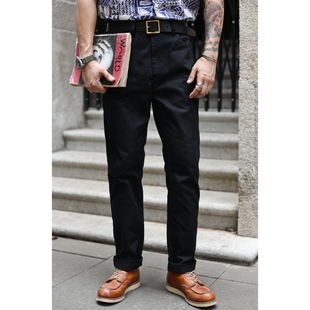 长裤 修身 高腰 沾酱 复古阿美咔叽 人字纹工装 美式 VINTAGE 新疆棉