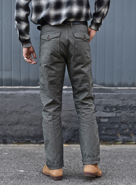 沾酱40年代复刻面料工装裤男 纯棉工装裤子休闲裤  阿美咔叽 复古