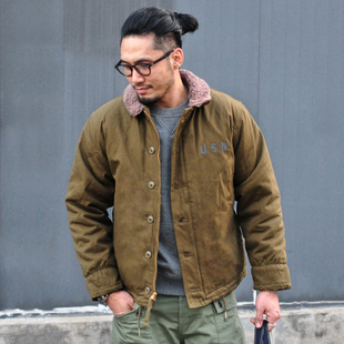 沾酱  N1甲板服 男士厚棉服夹克 阿美咔叽 VINTAGE复古休闲外套