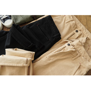 特厚重磅刺子长裤 阿美咔叽裤 男 休闲裤 子 剑道服面料复古工装 沾酱