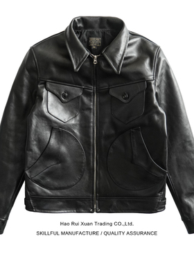 沾酱 门多萨马皮皮衣男 夹克男士 复古休闲重磅夹克外套 阿美咔叽