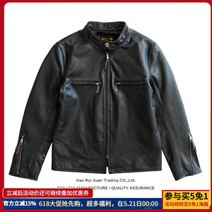 沾酱 J100马皮夹克  头层皮男士皮衣 夹克外套 复古机车夹克咔叽