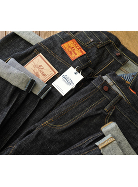 沾酱 红纱6601XX-R牛仔裤男 赤耳丹宁直筒复古工装阿美咔叽原浆牛