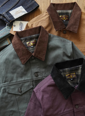 沾酱 底特律同面料 J10帆布夹克 工装阿美咔叽外套重磅美式复古