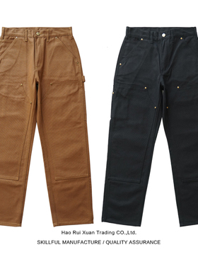 沾酱 B01卡哈宽松帆布裤伐木裤 休闲裤男伐木工井下工装 美式复古