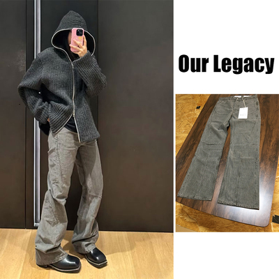 2025春季国内现货Our Legacy水洗做旧裂纹宽松显瘦微喇叭牛仔裤