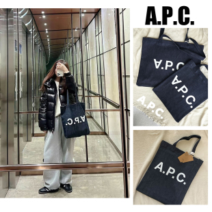 A.P.C.字母logo帆布单肩托特包Laure Tote 国内现货秋季 白百合款
