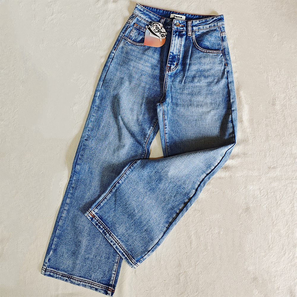 25春夏新款现货CAYLA经典款高腰显瘦直筒牛仔裤百搭显高阔腿裤