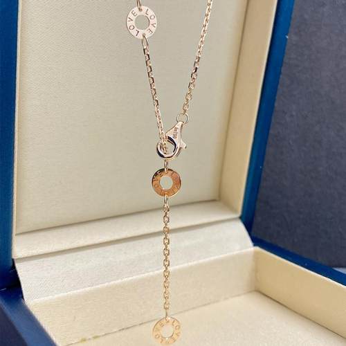 三饼18K金LOVE卡链可调节女款