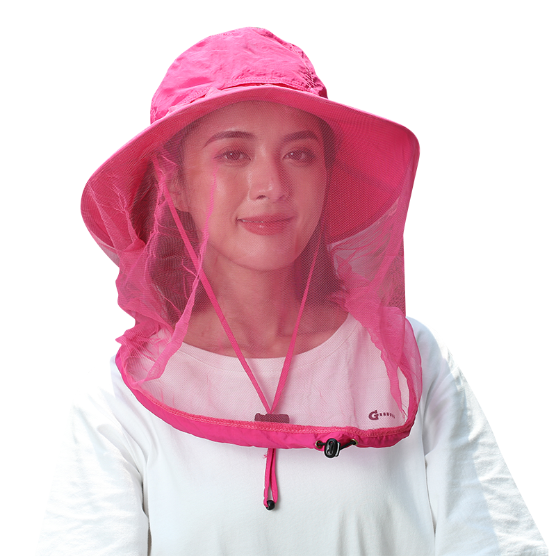 防蚊帽子户外登山防晒面纱钓鱼帽防晒遮阳女遮脸采茶干活养蜜蜂帽