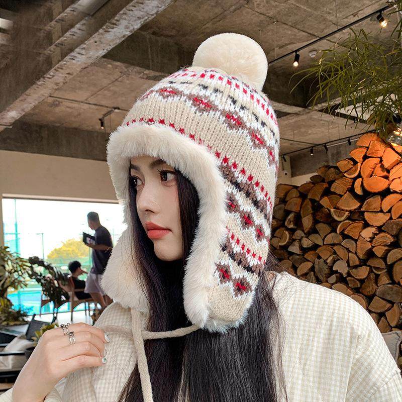 冬季加厚加绒保暖雷锋帽子女针织提花图案护耳帽东北防寒百搭休闲,服饰配件/皮带/帽子/围巾,帽子,淘宝优惠券,粉丝福利购,淘宝优惠卷