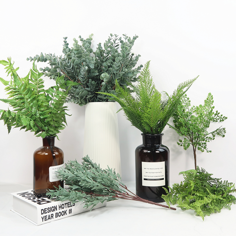 文艺清新仿真花植物婚庆花束插花配草叶子单支塑料小绿植装饰摆件