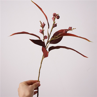 仿真绿植尤加利叶长桉叶果婚庆家居装饰仿真植物仿真带果仿真叶子