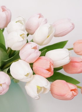 郁金香花手感保湿仿真花餐桌摆放