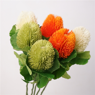 饰品北欧风复古插花摆件塑料假花 仿真花单枝班克木日系家居客厅装