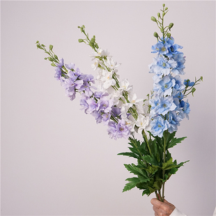 仿真花单支手感保湿 饰品 飞燕草风信子紫色花家居样板间酒店别墅装