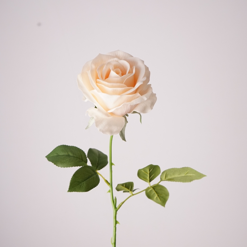 高品质仿真单枝蒙代尔玫瑰仿真花假花花艺居家装饰品摄影道具花材