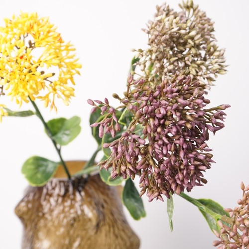 样板房软装装饰单枝景天果仿真手感绣球果客厅家居摆件仿真八宝果