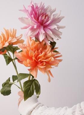 仿真花手感爱莎大丽花菊花仿真花束diy家居装饰摆件多色混搭礼物