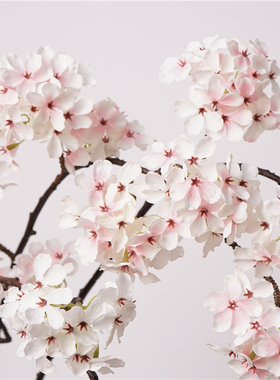 仿真花梨花假花摆设6头梨花 花瓶插花艺摆件绢花餐桌客厅高端摆花