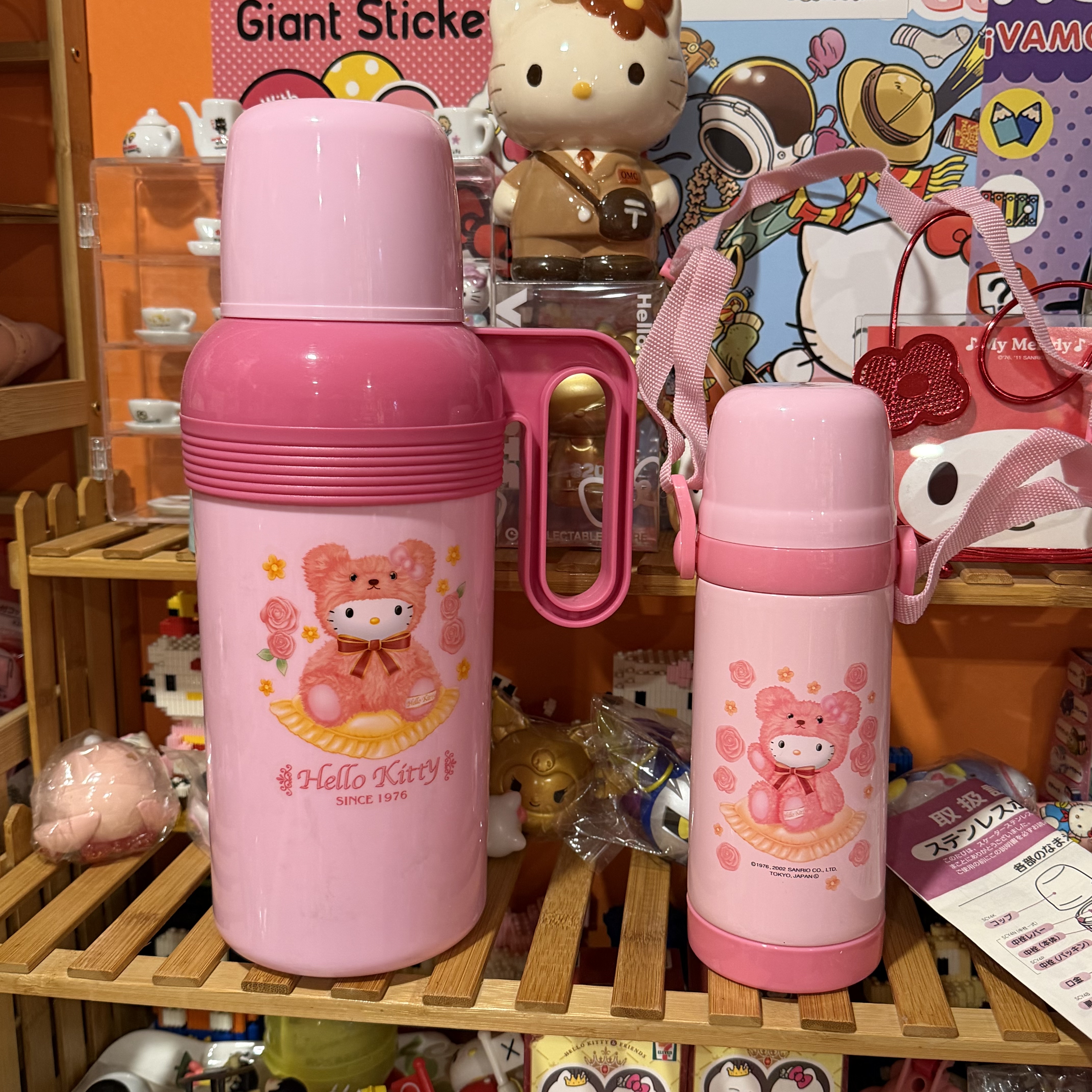 hellokitty稀有绝版不锈钢保温杯冷水壶粉色小熊限定 中古绝版