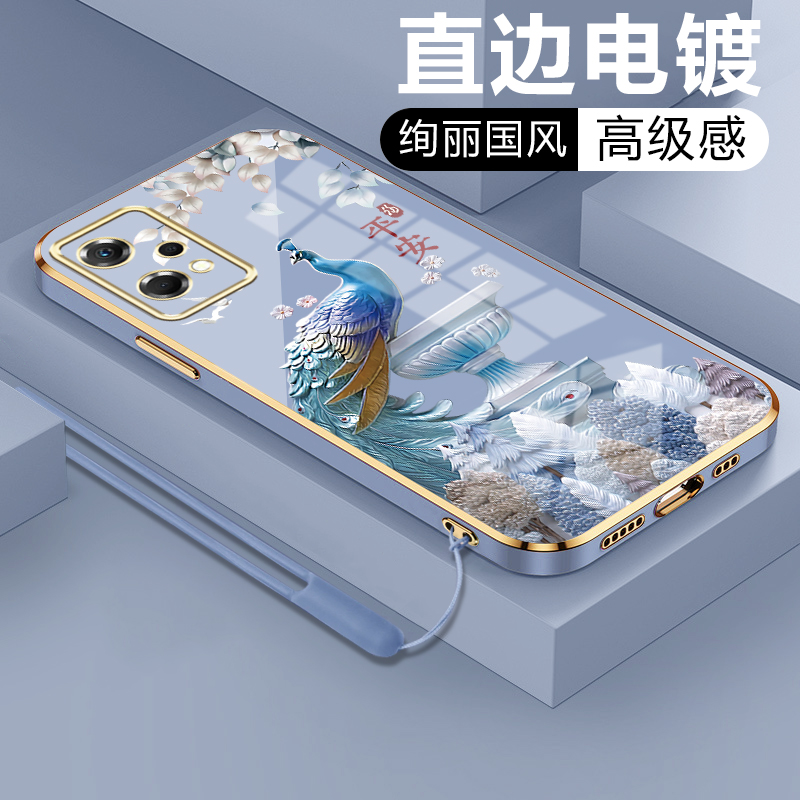 直边电镀oppok10x手机壳中国风
