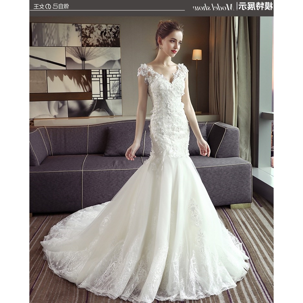 婚纱礼服2018韩式结婚V领一字肩显瘦收拖尾臀鱼尾腰包小新款大码|ruв категории Женская одежда, Cвадебные платья, свадебное платье - от Buy2taobao.com для оказания профессиональной услуги покупки агента Taobao