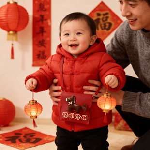 马年红包袋小挎包宝宝健康成长聪明伶俐万元利是封袋儿童小零钱包