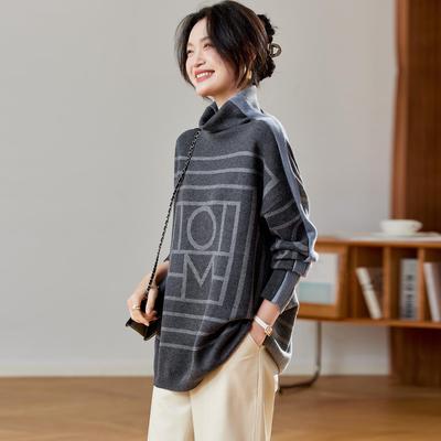 高领毛衣女秋冬2025新款时尚洋气爆款高级感毛线衣加厚针织打底衫