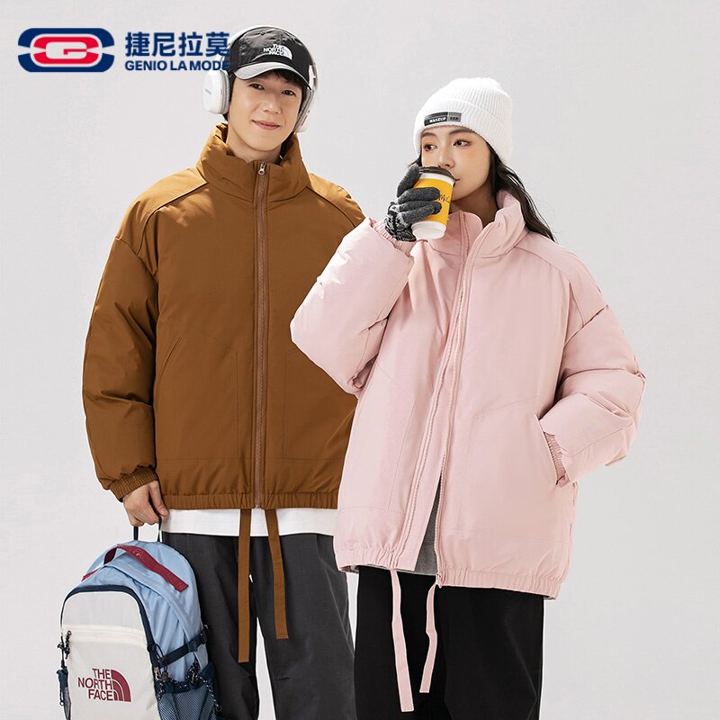 GENIOLAMODE捷尼拉莫冬情侣风小清新时尚百搭宽松保暖棉衣MYJ