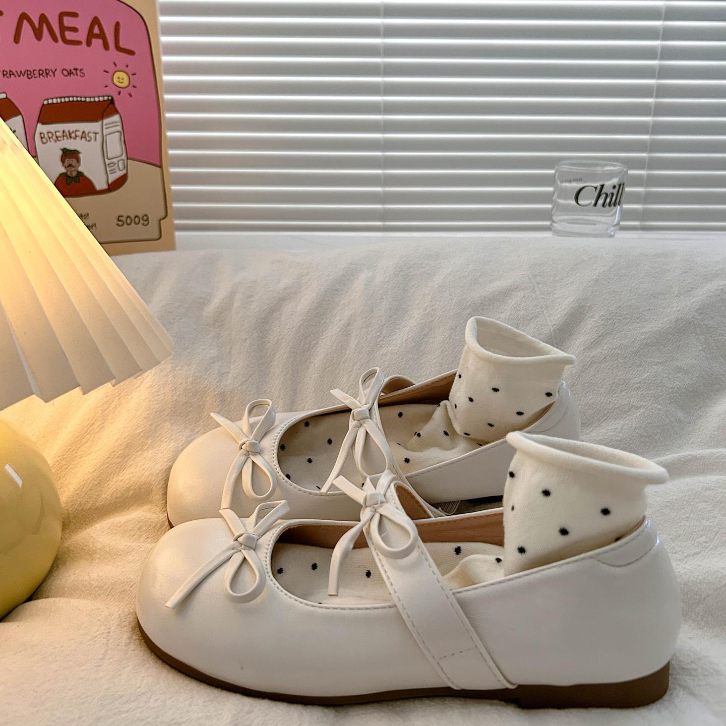 蝴蝶结玛丽珍女鞋2025年夏新款气质百搭低跟配裙子法式平底小皮鞋