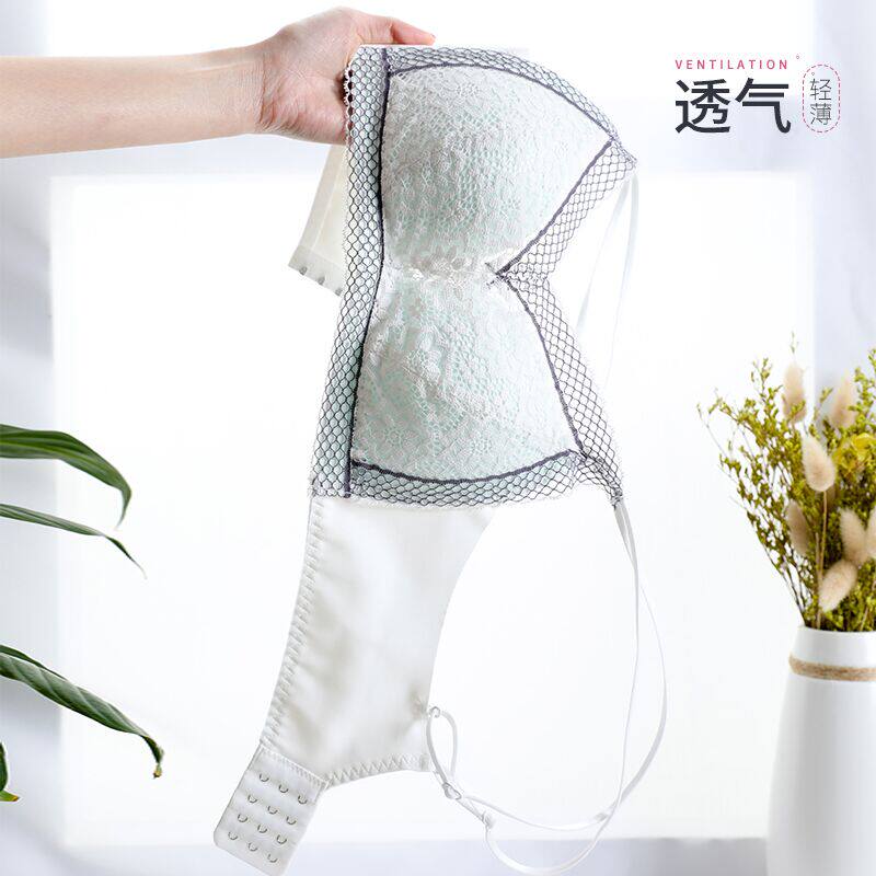 夏天白色内衣女无钢圈小胸聚拢薄文胸