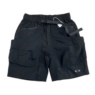 Oakley 户外机能废土风 工装拼接大口袋 男女尼龙五分裤伞兵短裤